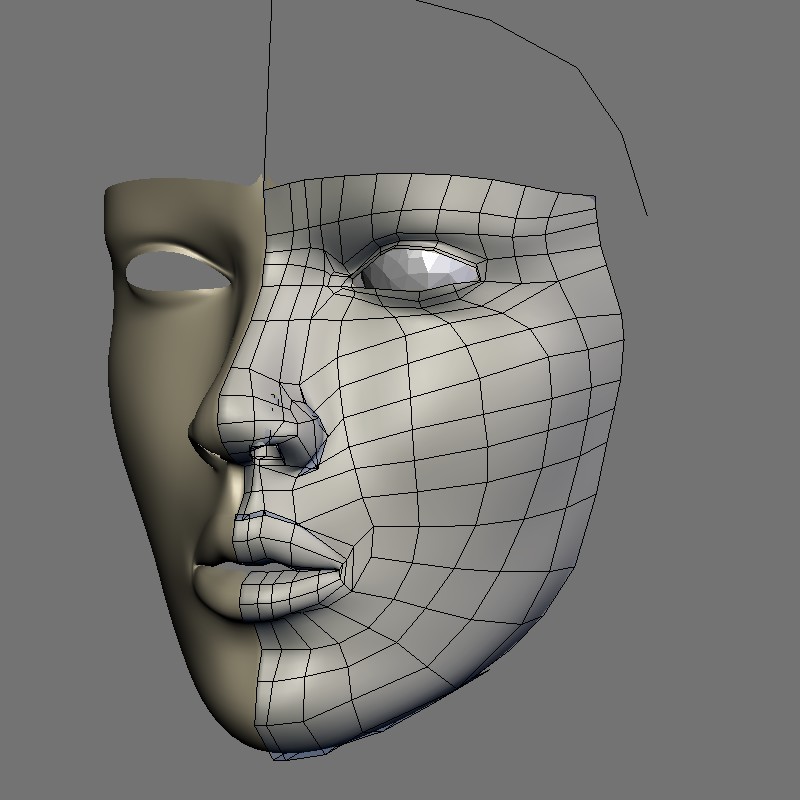 female face reference front and side